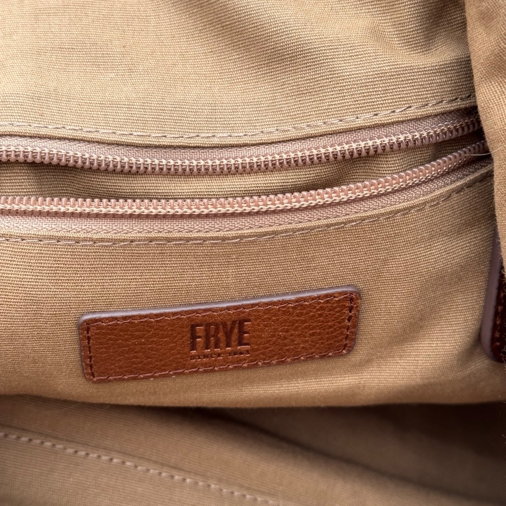 FRYE AND CO. Tan Leather Top-Handle Shoulder Bag with Buckle - Picture 7 of 11